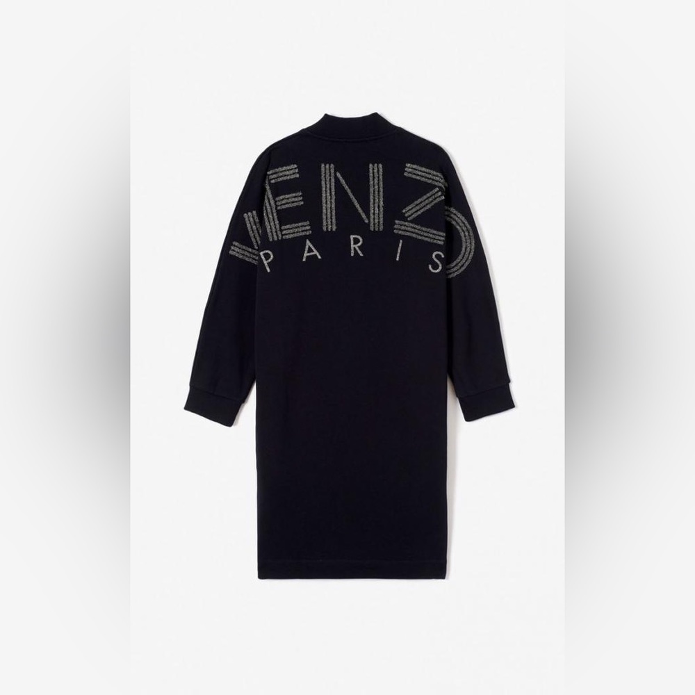 NWT Kenzo Logo V Neck Black Dress Sweatshirt - Picture 5 of 10